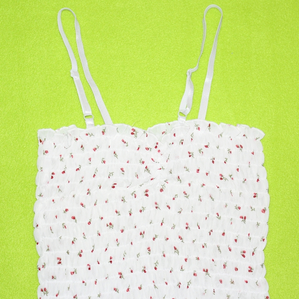 White Floral Ruched Top - Picture 3 of 3